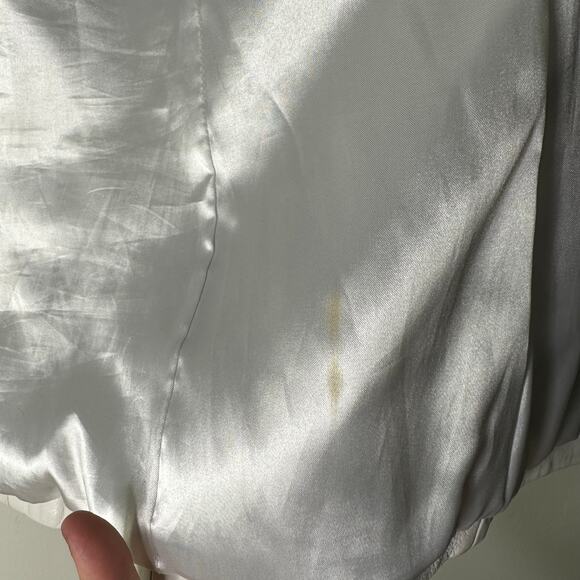 Vintage Maxima Women's Large Blazer Jacket Leather White 3 Button Minimalist 90s - Picture 8 of 11